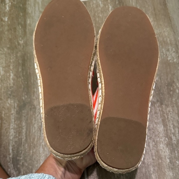 Vionic Red Orange and White Striped Espadrilles - Picture 4 of 9